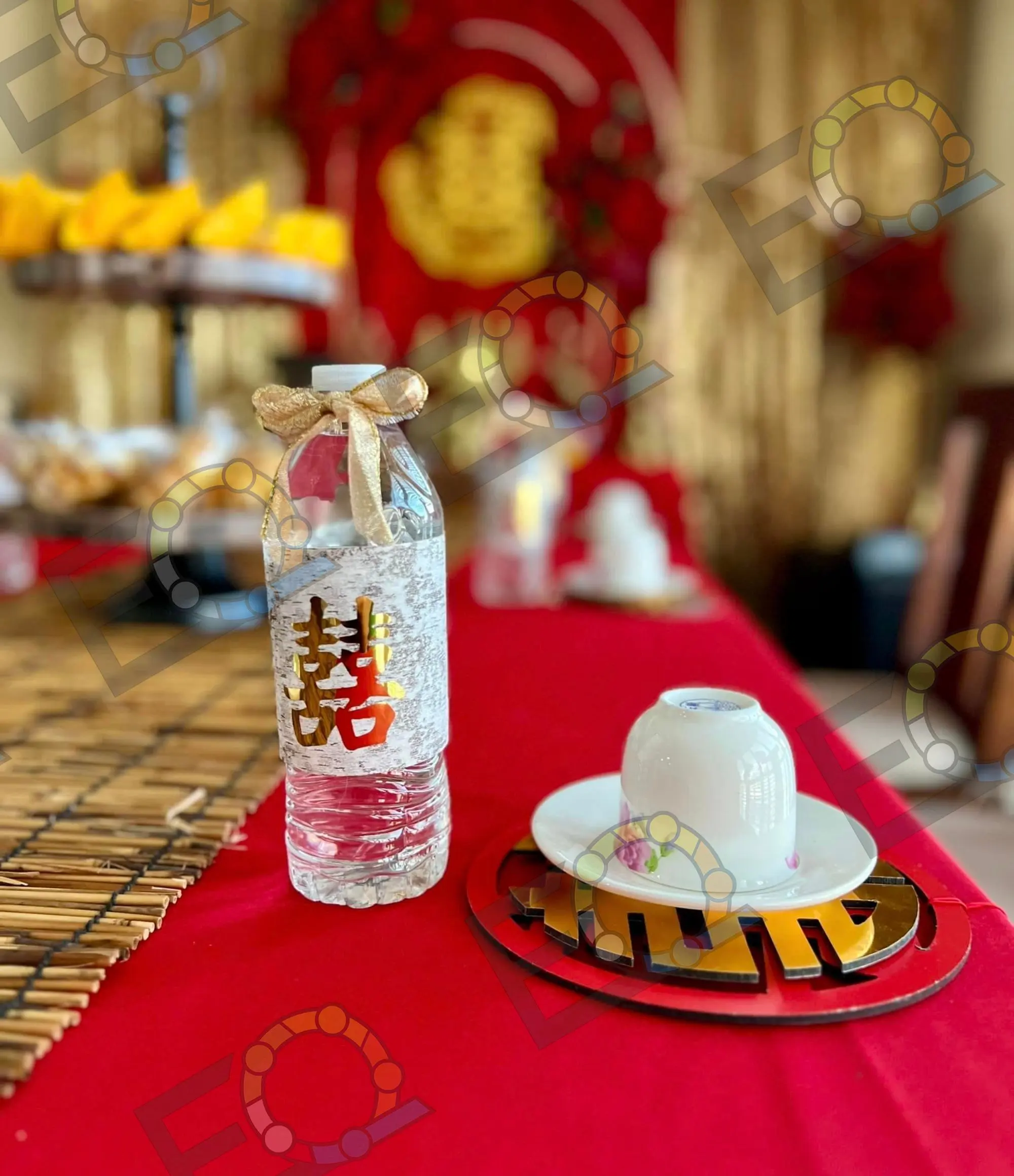 Detail of a tea ceremony place setting